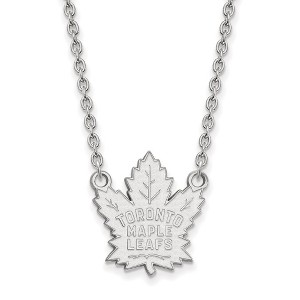 Black Bow Jewelry 14k White Gold Toronto Maple Leafs NHL Necklace 18 Inch - 1 of 4