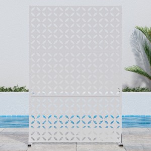 PexFix 72 in. x 47 in. Outdoor Privacy Rectangle Screen Galvanized Steel Panel Divider in White - 1 of 4