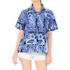 LA LEELA Button Down Shirt for Women Floral Summer Beach Party Tropical Blouses Short Sleeve Vacation Casual Hawaiian Dress for Women - 4 of 4