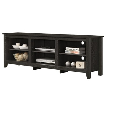 Vynxaria Modern TV Stand, Open Shelf Design, Gray, 70"W, Adjustable Shelves