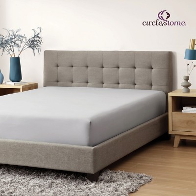 Gray Full Size Cotton Percale Fitted Sheet