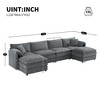 SKRAN L Shaped Cloud Chenille Modular Sectional Sofa with Double Cushions with Movable Ottoman,Indoor Furniture for Living Room - 3 of 4