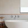 WOWOW 2-Handle Wall-Mount Brass Roman Tub Faucet with Long Spout Reach in Brushed Nickel (Valve Included) - 2 of 4