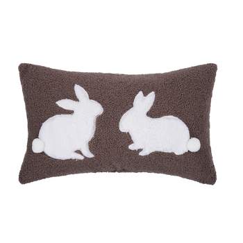 C&F Home 12" x 20" Easter Bunny Rabbit Duo Tufted Decorative Throw Pillow