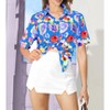 HAPPY BAY Women's Button Down Blouses Short Sleeve Womens Button Up Beach Party Tops Summer Tropical Vacation Holidays Hawaiian Shirts - 2 of 4