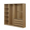 Doorless Wooden Armoire Closet With Shelves And 3 Drawers,Wood Armoires And Wardrobes,Armoire Wardrobe,Wardrobe Closet -Maison Boucle - 4 of 4