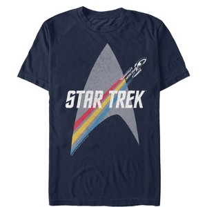 Men's Star Trek Enterprise Starfleet Rainbow Streak T-Shirt - 1 of 4