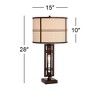 Franklin Iron Works Elias Modern Industrial Table Lamp 28" Tall Oiled Bronze with Table Top Dimmer Nightlight Off White Oatmeal Drum Shade for Bedroom - 4 of 4