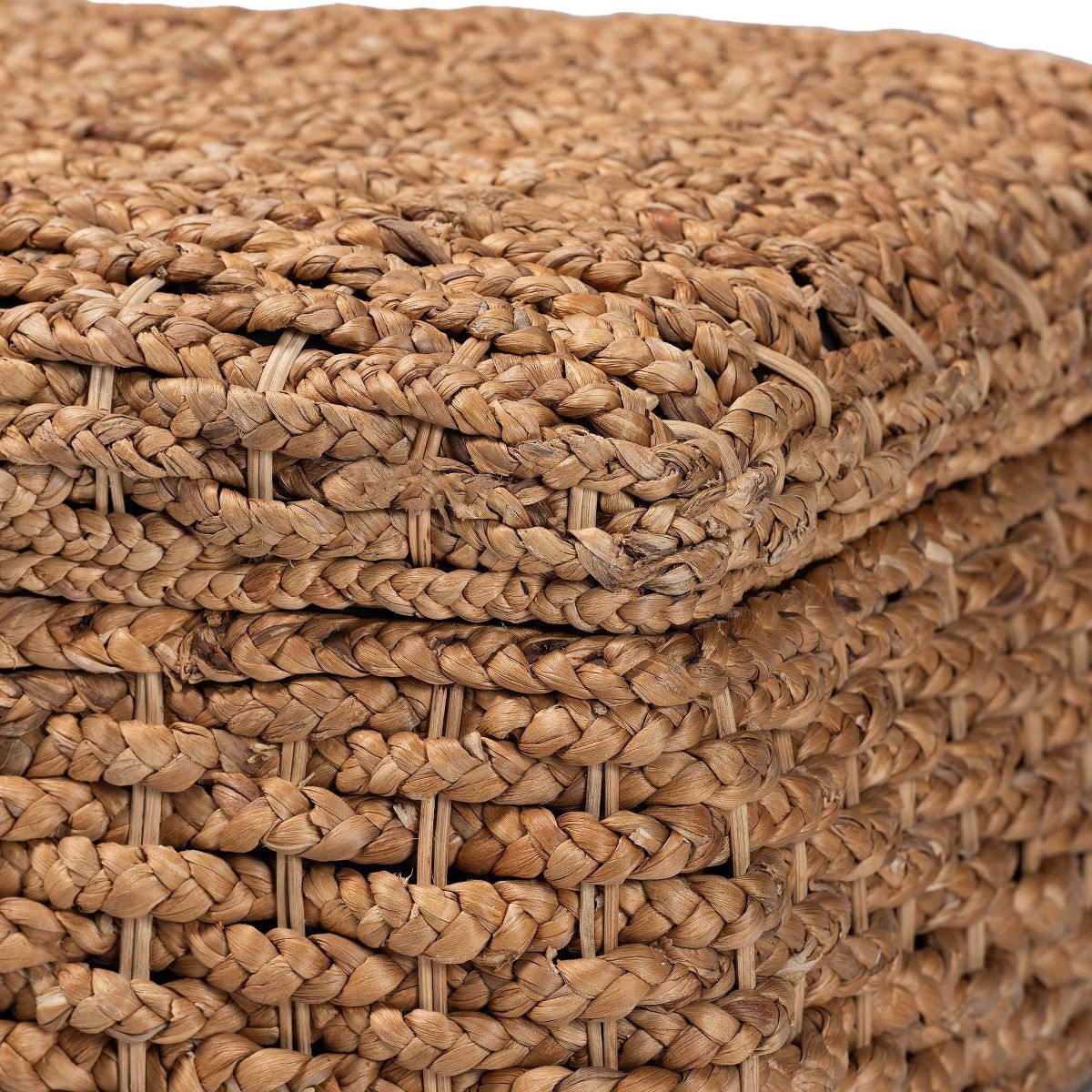 bali & pari Bailey Seagrass Square Storage Ottoman with Lift-Top Lid Natural Brown/Espresso Brown - thumbnail 9
