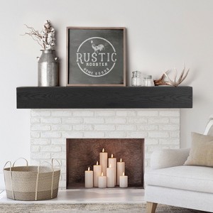KTMBDW Fireplace Mantel - Wall-Mounted Mantles for Over Fireplace - Farmhouse Fireplace Mantle Shelves - Floating Fireplace Mantel - Black - 1 of 4