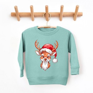 The Juniper Shop Cute Reindeer Head Toddler Graphic Sweatshirt - 1 of 3