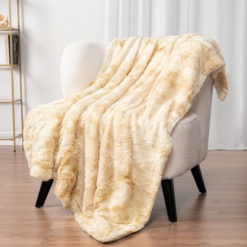 Ruched Tie Dye Faux Fur Throw Blanket outlets 50x60''