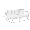 Royal Hampton Fold Out Futon Sofa Bed, Light Gray, Retro Channel Tufted Back - 3 of 4