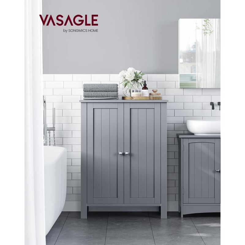 VASAGLE Bathroom Floor Storage Cabinet, Freestanding Bathroom Storage Unit with Adjustable Shelve, 2 of 9