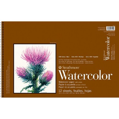 Strathmore 400 Artist Watercolor Pad, 12 x 18 Inches, 140 lb, 12 Sheets