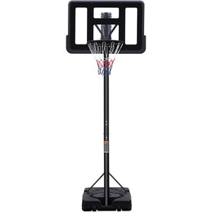 For Teens basketball hoop , Height Adjustable stand 7.5ft - 10ft with 44 Inch Backboard and Wheels, Portable Basketball Hoop - 1 of 4