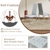 6 Light Gray Dining Chairs with Silver Metal Legs - Modern Minimalist PU Seating Set - 2 of 3