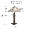 Franklin Iron Works Wrought Tiffany Style Table Lamp 26 1/4" High Bronze Art Deco Stained Glass for Bedroom Living Room Bedside Nightstand Office Kids - 4 of 4