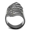 Slickblue Women’s Single-Tone Stainless Steel Ring, Clear Synthetic CZ, Statement Accessory, IP Black, 5-9 - 3 of 4
