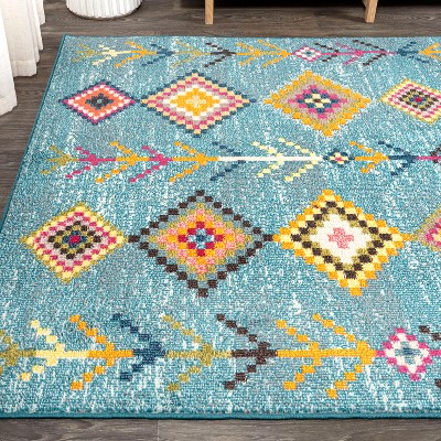 Moroccan Medallion 3' x 5' Multicolor Synthetic Area Rug