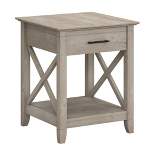 Key West End Table with Storage Washed Gray - Bush Furniture
