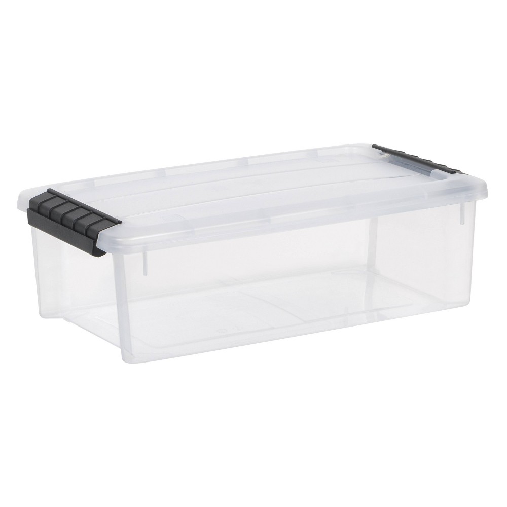 IRIS 5.75qt Stack and Pull Storage Bin with Lid Clear