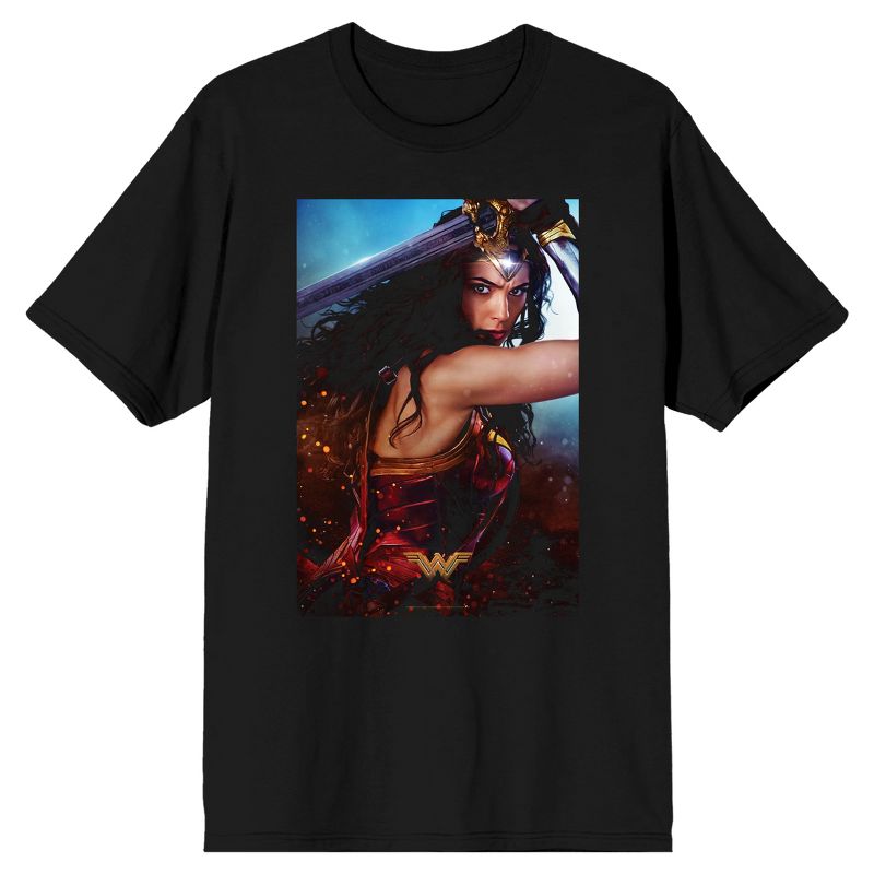 Wonder Woman Movie Poster Men's Black T-shirt, 1 of 2