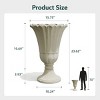 Syemin Planters 23" Plastic Planter 2PCS Planters with Drainage Holes Petal Design, Heavy-Duty Classic Large Flower Pots - 3 of 4
