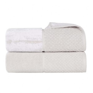 Ribbed Cotton Highly Absorbent Medium Weight 12 Piece Assorted Towel Set by Blue Nile Mills - 1 of 4