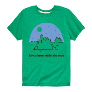 Boys' - Peanuts - Life Is Better Under The Stars Short Sleeve Graphic T-Shirt - 1 of 4