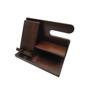 Gigas Smart Wooden Phone Stand With Storage - 1 of 4