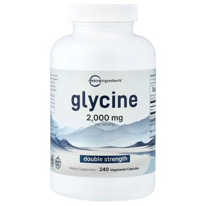 Micro Ingredients Glycine, Double Strength, 240 Vegetarian Capsules (500 mg per Capsule) - 1 of 4