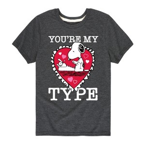 Boys' - Peanuts - You're My Type Short Sleeve Graphic T-Shirt - 1 of 4