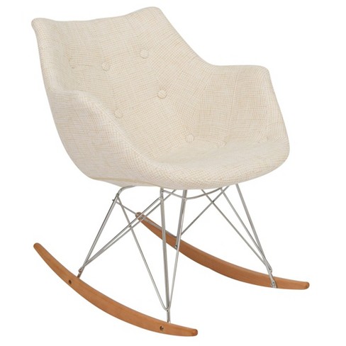 LeisureMod Willow Fabric Eiffel Accent Rocking Chair for Nursery with Ash Wood Legs - image 1 of 4