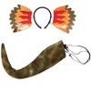 HalloweenCostumes.com    Dilophosaurus Headband & Tail Kit, Orange/Green - 3 of 3