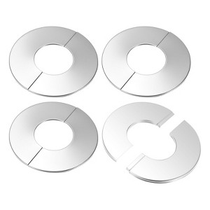 Unique Bargains 304 Stainless Steel Self-Adhesive Round Durable Faucet Escutcheons 4 Pcs - 1 of 4