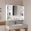 VYNXARIA 35"x28" Aluminum Medicine Cabinet Mirror with Defogging Feature & Storage Rack - 2 of 4
