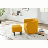 TIRAMISUBEST 360¡ã Swivel Recliner Chair with Ottoman - Plush Corduroy Accent Armchair for Living Room & Bedroom (Yellow) - 3 of 4