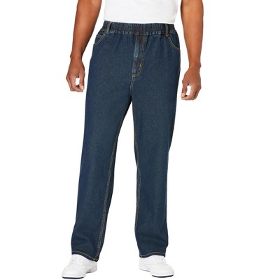 Kingsize Men's Big & Tall Loose Fit Comfort Waist Jeans - Tall - 2xl 40 ...
