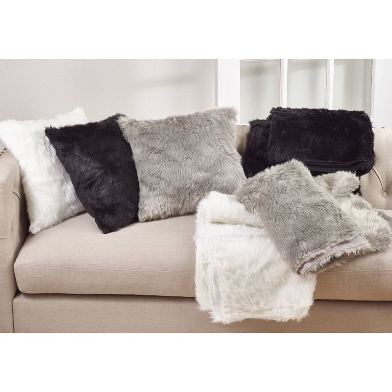 20"x20" Oversize Down Filled Faux Fur Square Throw Pillow - Saro Lifestyle, 4 of 5