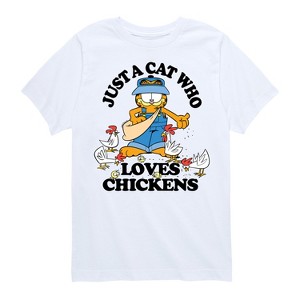 Boys' - Garfield - Just A Cat Who Loves Chickens Short Sleeve Graphic T-Shirt - 1 of 4