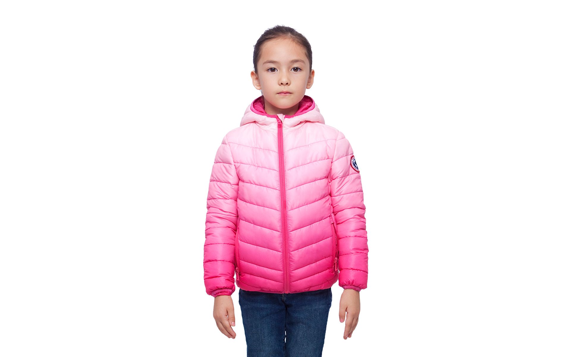 Rokka&Rolla Girls' Reversible Light Puffer Jacket Coat-Rose Pink Ombre, size 8