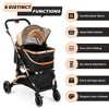 Sandinrayli 3-In-1 Folding Pet Stroller, Dog Cat Traveling Stroller w/ Detachable Carrier, 4 Wheels, Black and Golden - 3 of 4