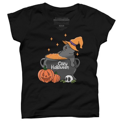 Girl's Design By Humans Cozy Halloween By kimprut T-Shirt