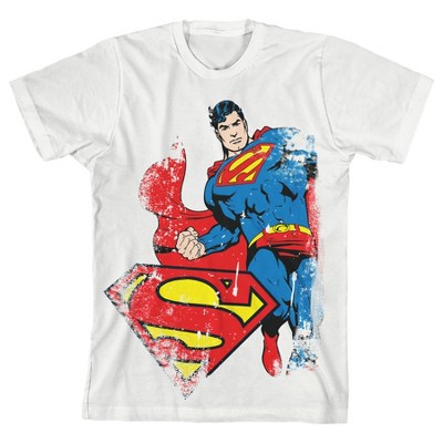 Superman Distressed Art White T shirt Toddler Boy To Youth Boy Target