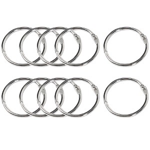Unique Bargains Loose Leaf Metal Binder Keychain Files Book Rings Silver 1.5 Inches 10 Pcs - 1 of 4