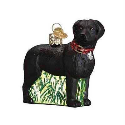Old World Christmas Glass Blown Ornament, Standing Black Lab