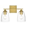 Elegant Lighting Harris 2 light Brass and Clear Bath Sconce - 2 of 2