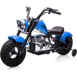 36V Kids Electric Dirt Bike, 350W Brushless Motor, Up to 16.5 mph, Training Wheels, Leather Seat, LED Lights, Music, Ride On Motorcycle - 1 of 4