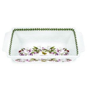 Portmeirion Botanic Garden 11.75" x 5.75" Meatloaf Dish, Sweet Pea Motif, Fine Porcelain, Chip Resistant Glaze, Dishwasher, Microwave, Oven Safe - 1 of 3